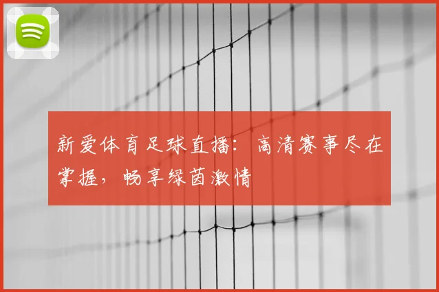 新爱体育足球直播：高清赛事尽在掌握，畅享绿茵激情